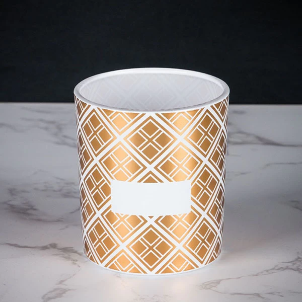 hot stamping candle holder glass