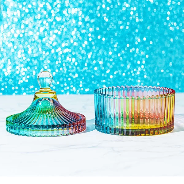 China glass candle jar with lid wholesale