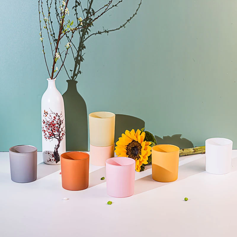 Opaque Color Sprays Candle Holder Glass Goji Scent