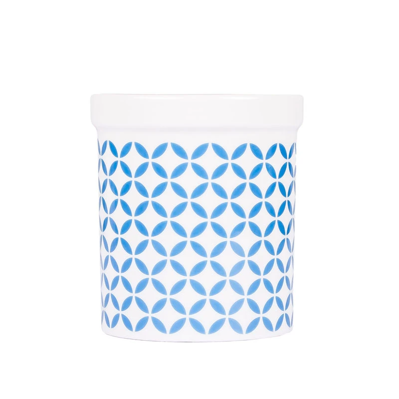 8oz Ceramic Candle Jar with Lid Spring Series Blue