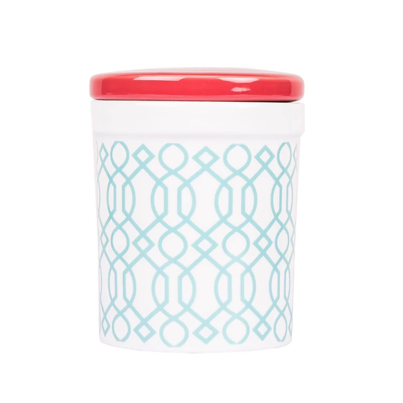 8oz Ceramic Candle Jar with Lid Spring Series Green