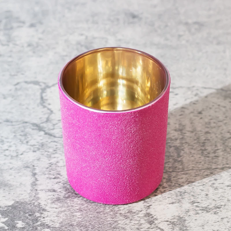 Powdery Finish Votive Candle Glass Jar For Amaranth Scents