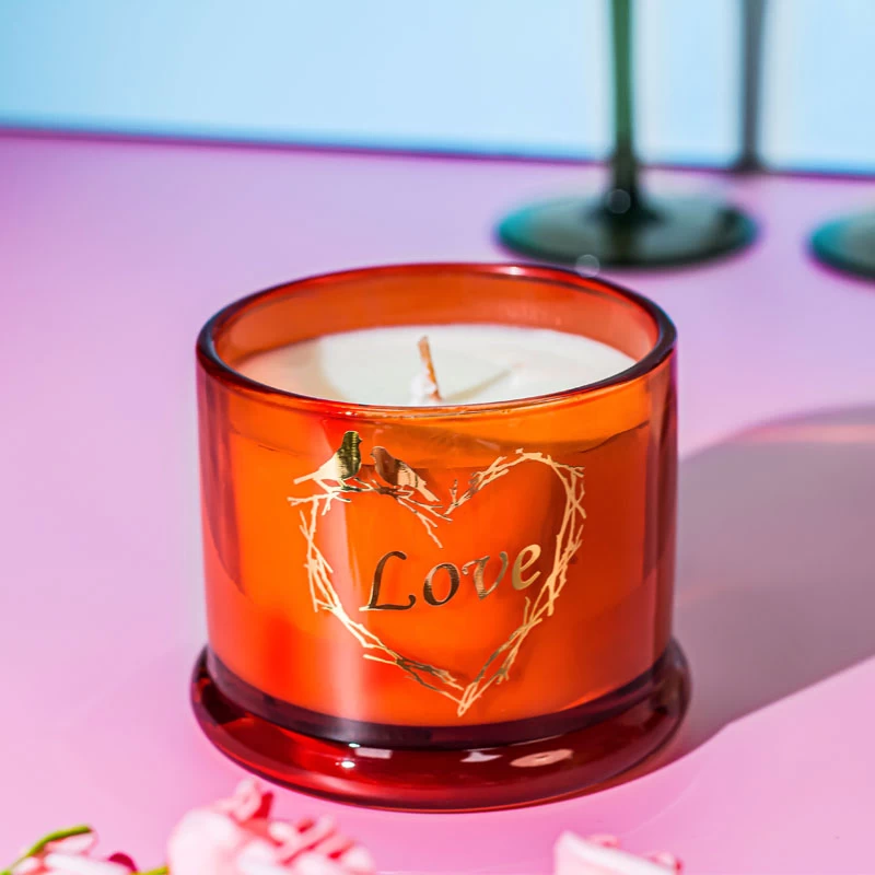 Bulk Wholesale Love Candle Container Glass Jar With Lid 9oz