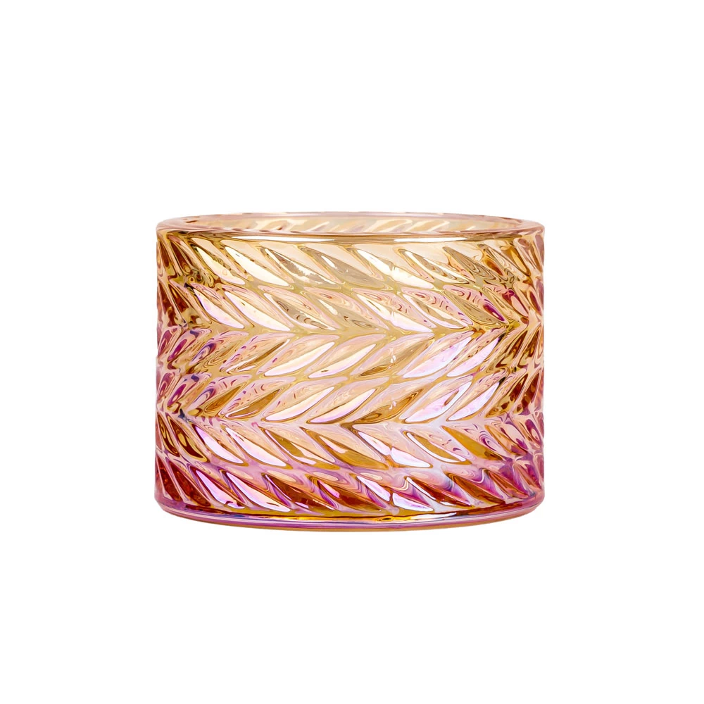 Textured Candle Glass With Lid Wholesale