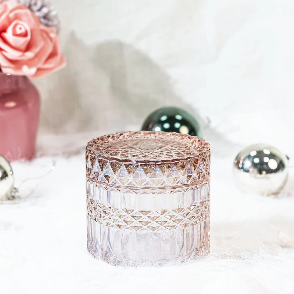 Bulk Amber 6oz Empty Glass Candle Jar With Lid