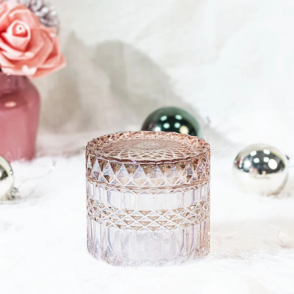 empty glass candle jar with lid