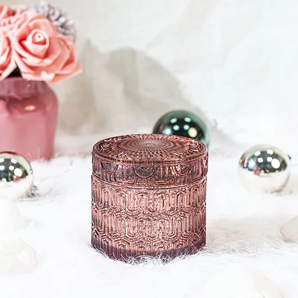 empty glass candle jar with lid