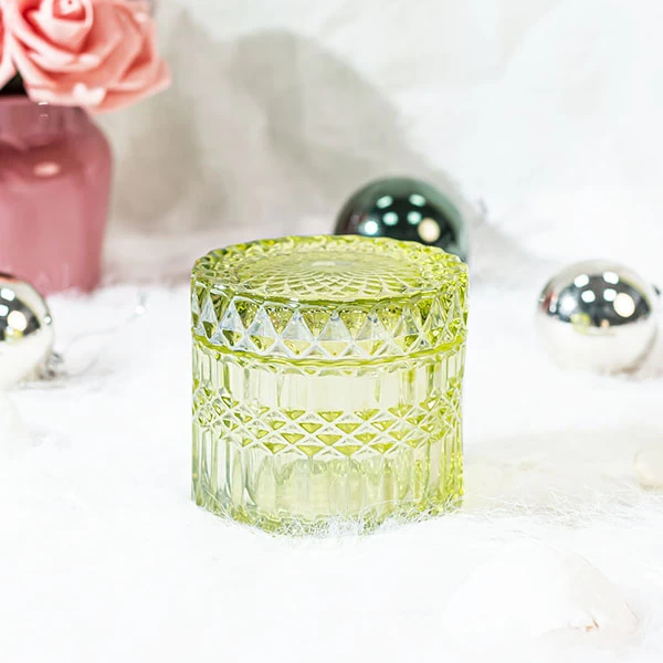 empty glass candle jar with lid