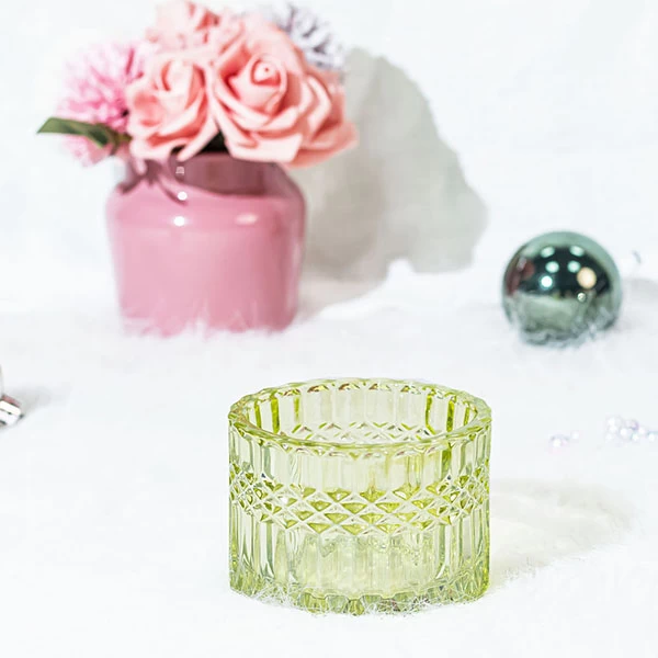 embossment glass candle holder