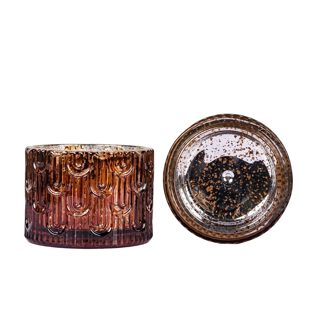 Mercury Amber Glass Container With Lid For Candles Making