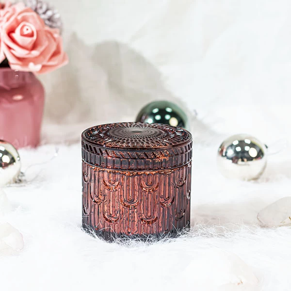 empty glass candle jar with lid
