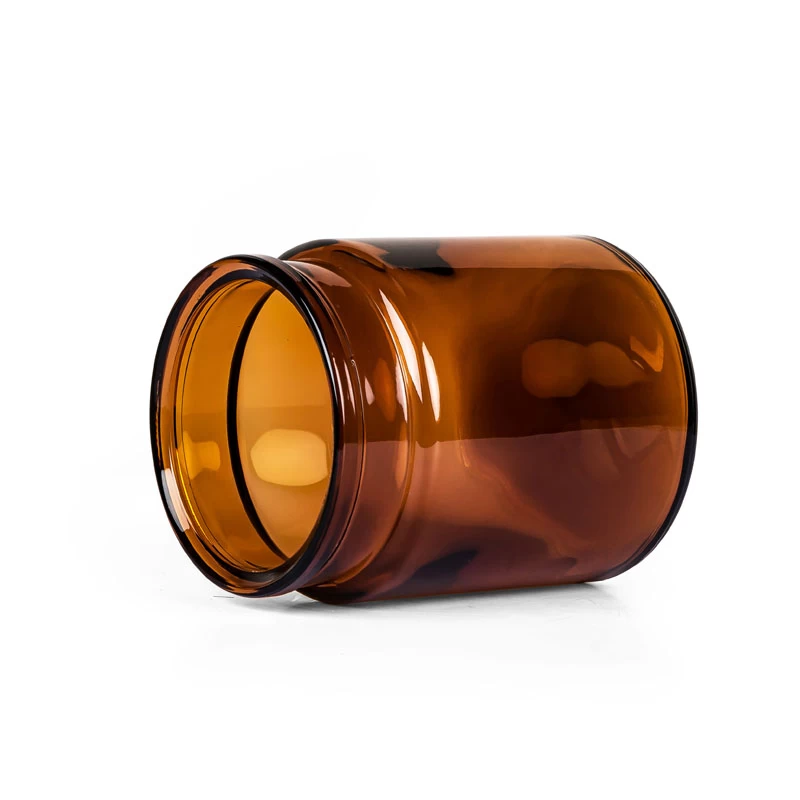 Empty Amber Glass Candle Jar For Scented Candles