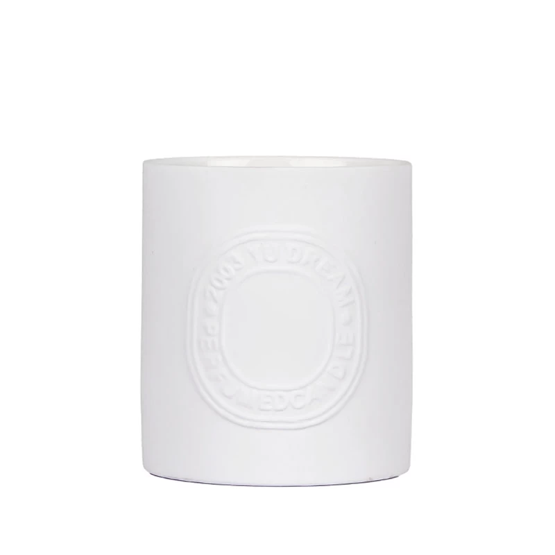 5oz Porcelain Votive Candle Jar With Lid White