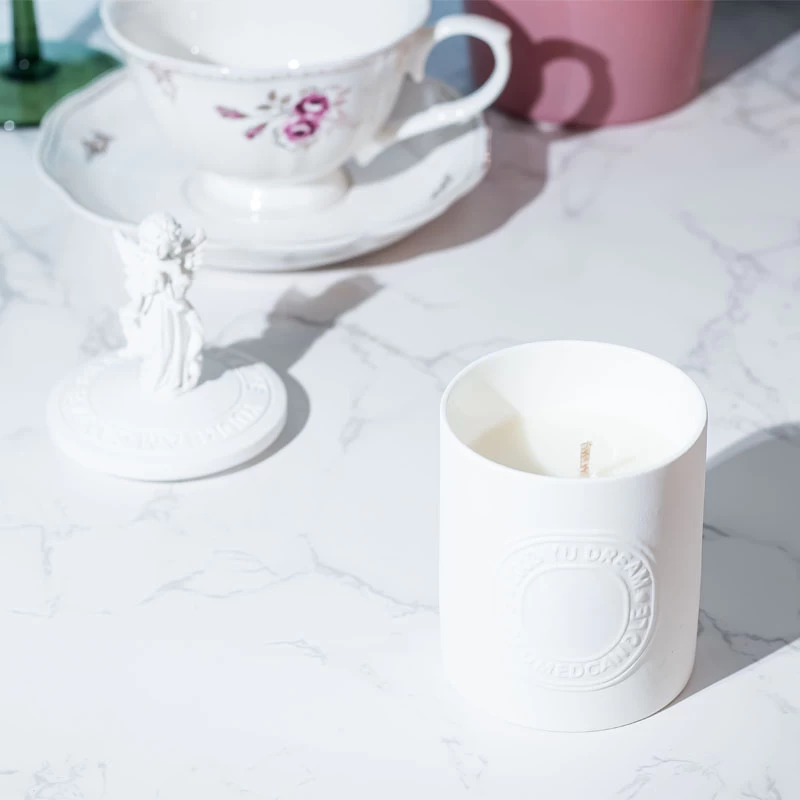 5oz Porcelain Votive Candle Jar With Lid White