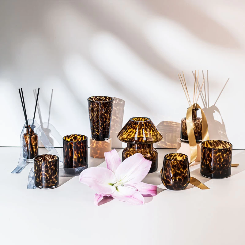 Animal Print 7oz Votive Candle Jar Luxury Glass For Wholesale