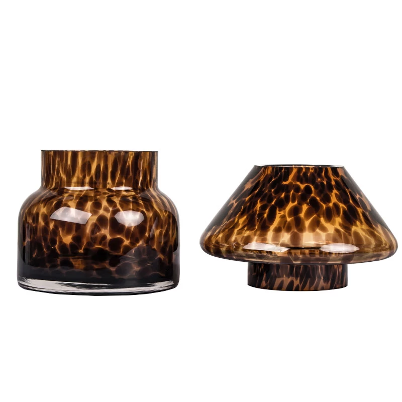 Handmade 3 Wick Candles Holder with Artisan Decoration 2 pieces
