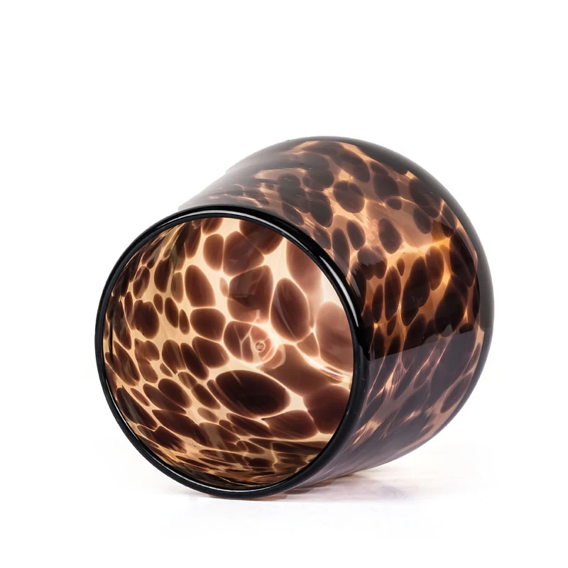 Animal Print Handmade Wine Glass 11oz Candle Holder