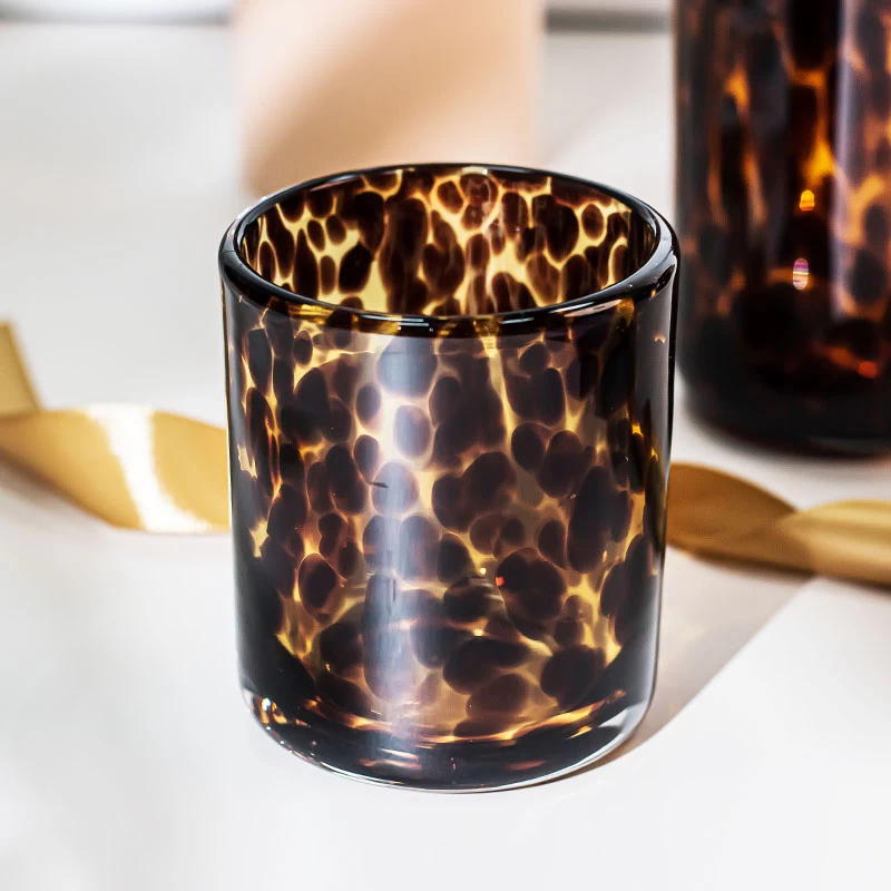 Animal Print 7oz Votive Candle Jar Luxury Glass For Wholesale