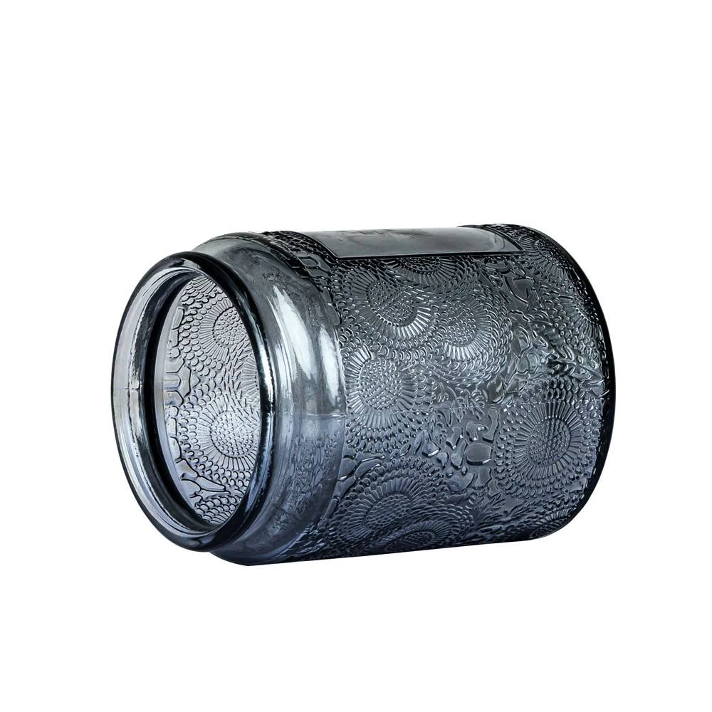 Premium Embossment Apothecary Jars with Printed Tin Lid Capacity 6oz