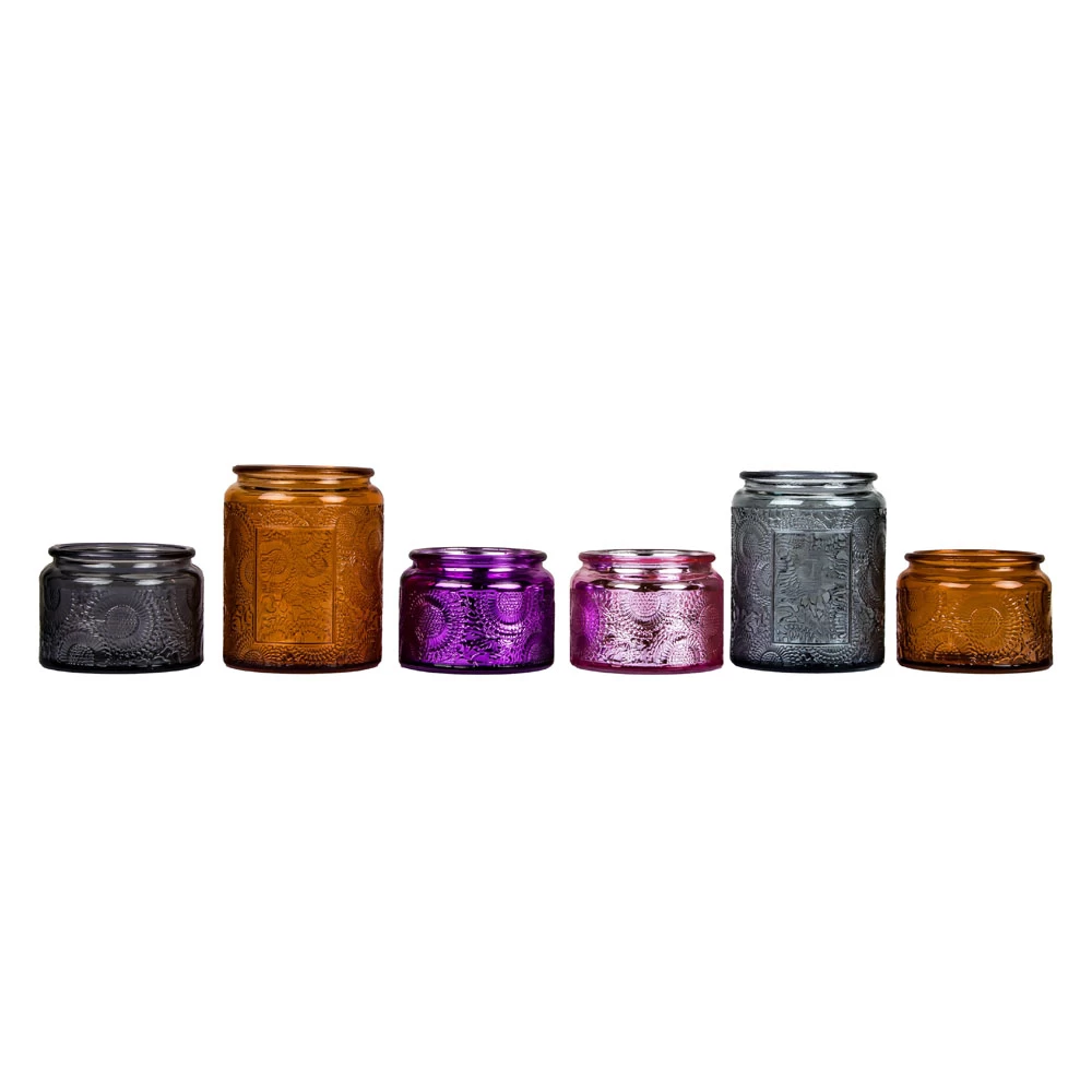 Amber Apothecary Candle Jar with Tin Lid for Scented Candles