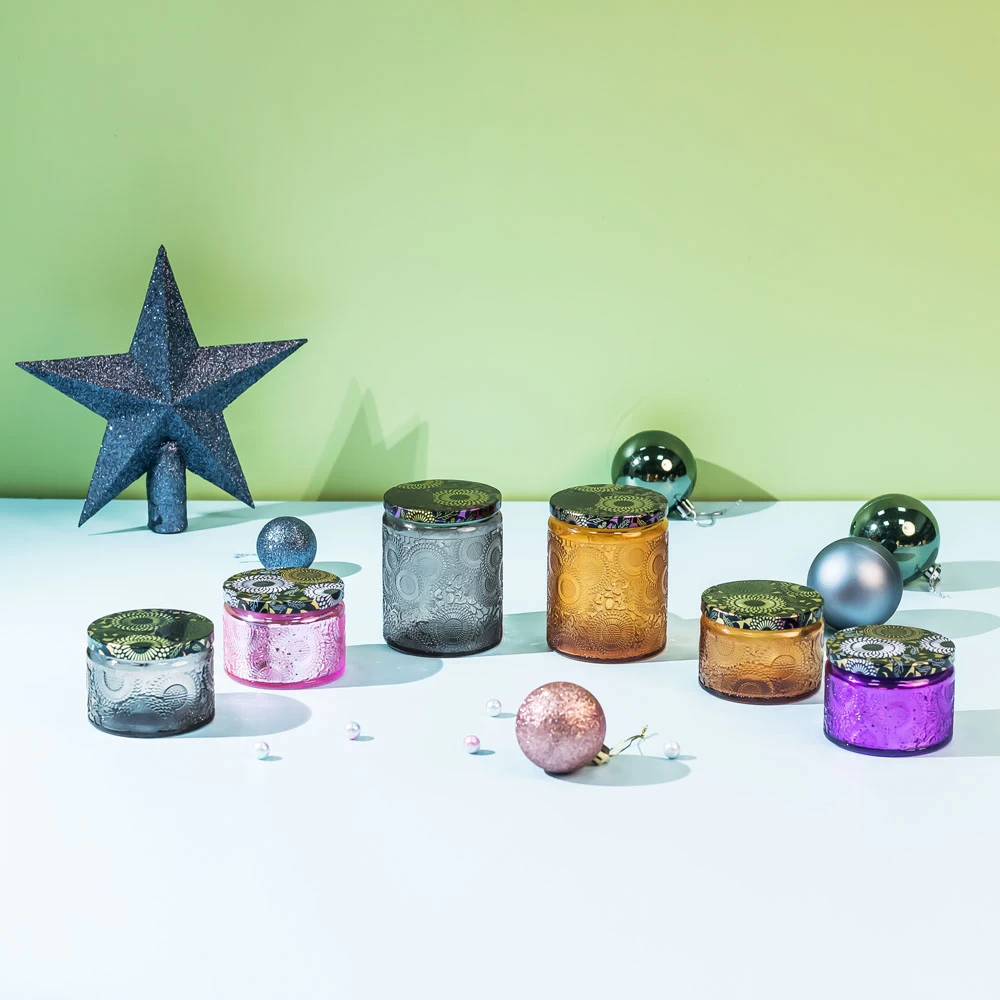 Amber Apothecary Candle Jar with Tin Lid for Scented Candles