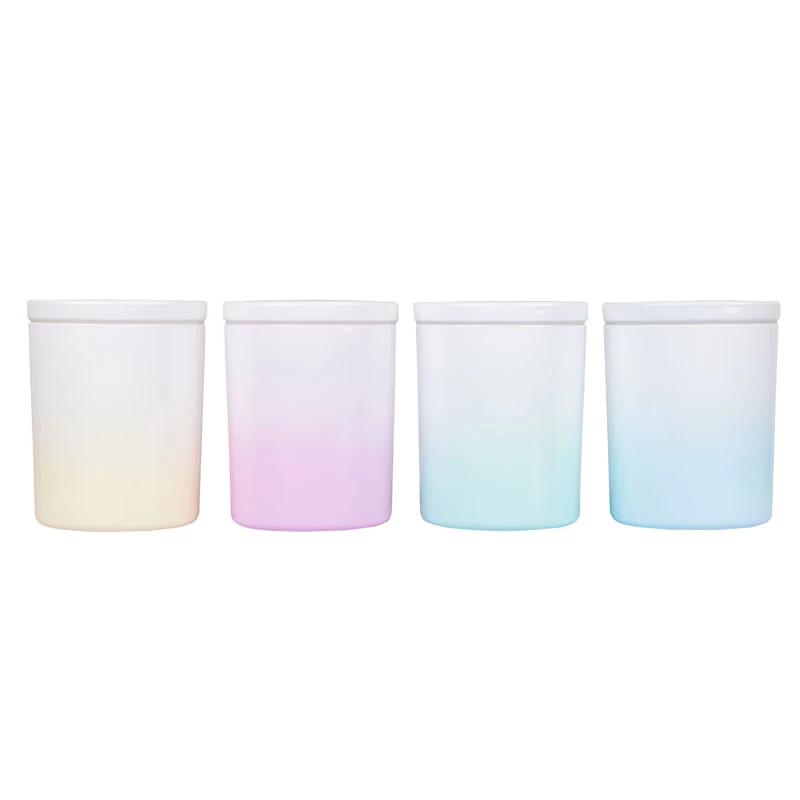 11oz Ombre Coloring Candle Glass With Lid Wholesale