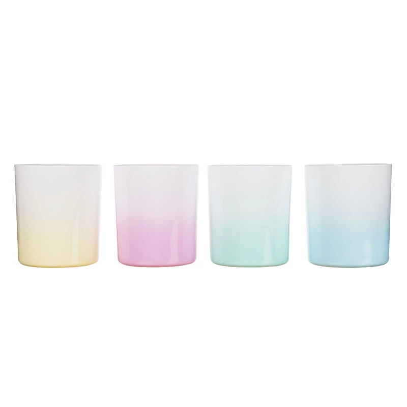 11oz Ombre Coloring Candle Glass With Lid Wholesale