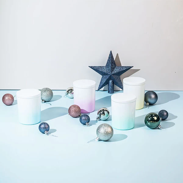 ombre colored candle glass