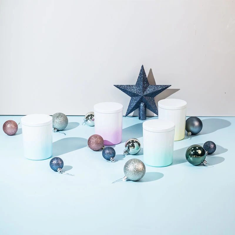 11oz Ombre Coloring Candle Glass With Lid Wholesale
