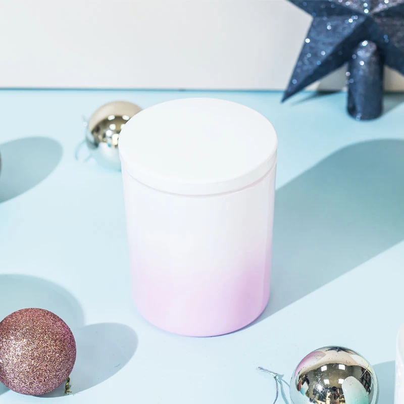 Bulk 11oz Gradient Sprays Candle Glass Vessel With Lid