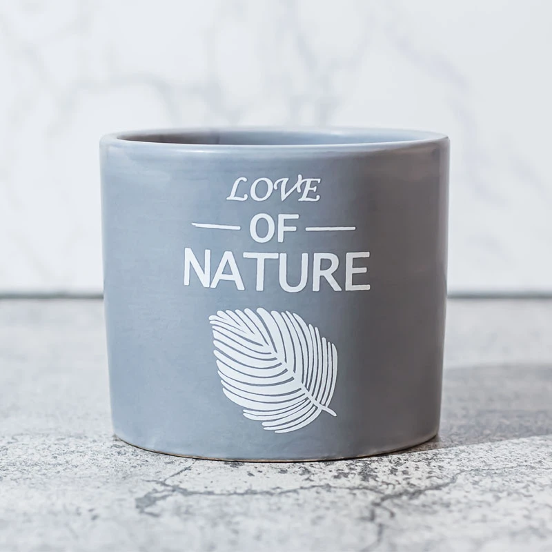 Cement Printing Candle Jar 10.5oz
