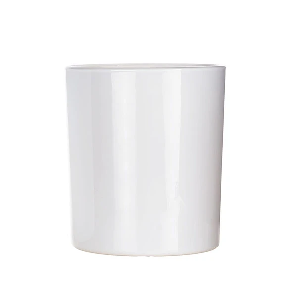 white candle jar glass