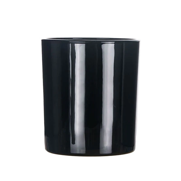 black candle jar glass