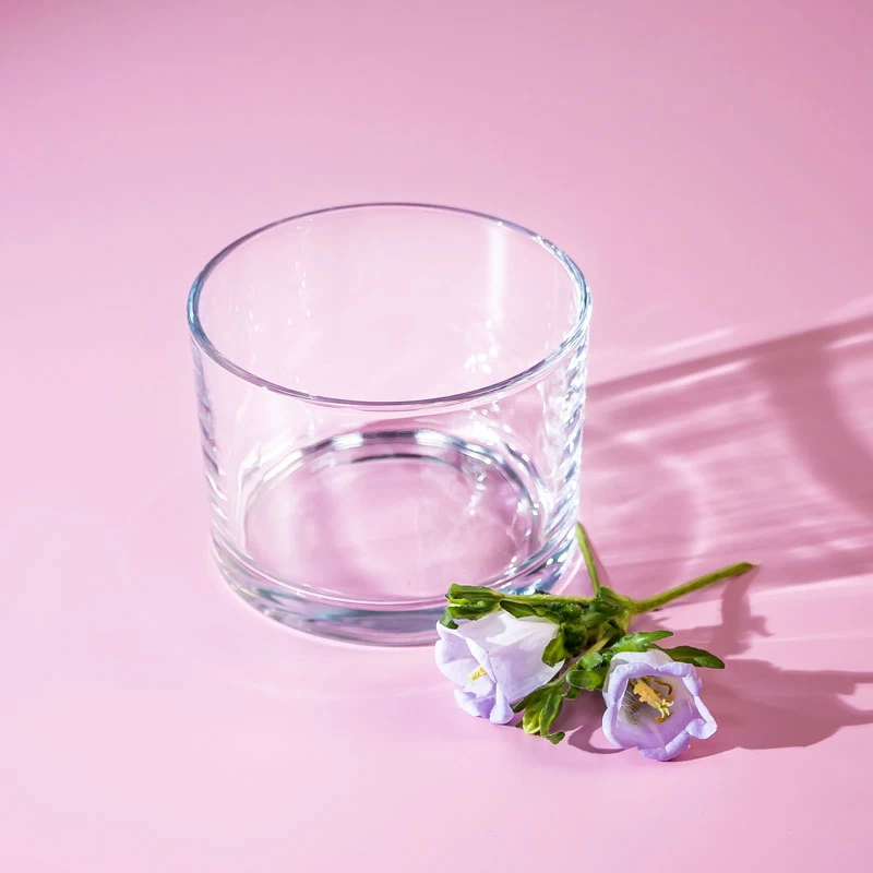 11x8 cm Plain Glass Candle Holder Cylinder Bulk 18oz