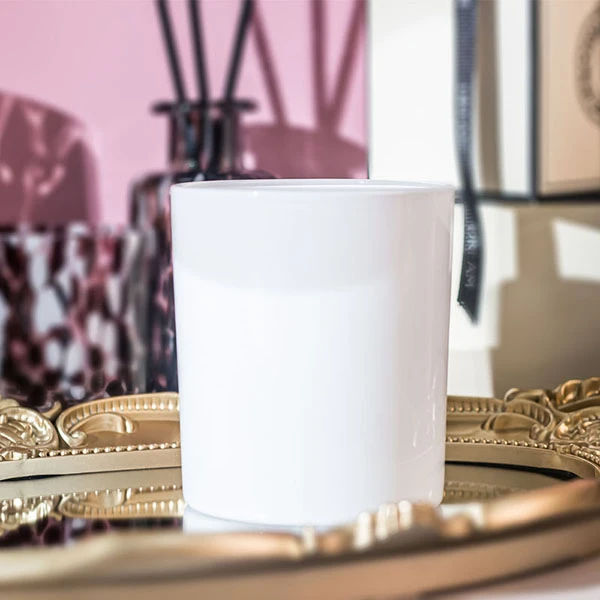 china white glass candle jar wholesale