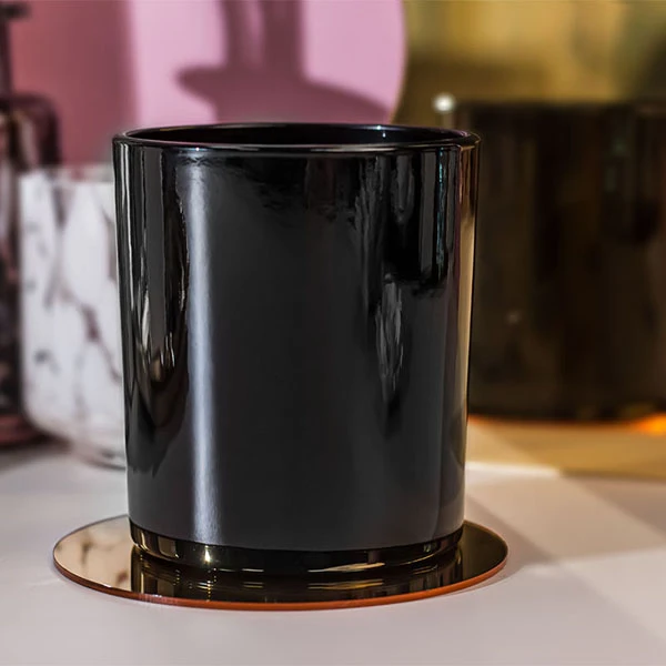 china black glass candle jar wholesale
