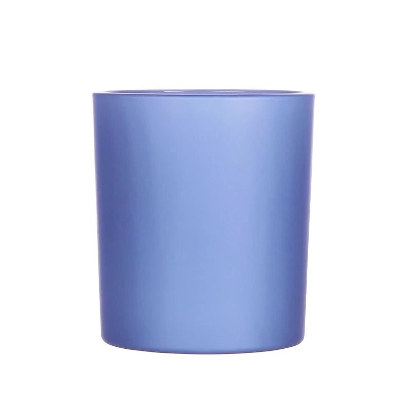 Mattblau lackiertes Glas für Duftkerzen Harebell