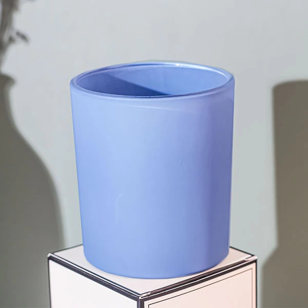 china blue glass candle jar wholesale