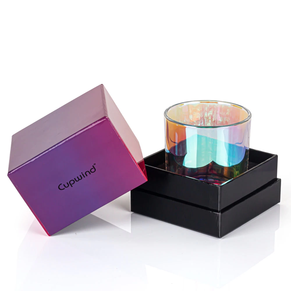 Caixa de presente de luxo para vela perfumada iridescente