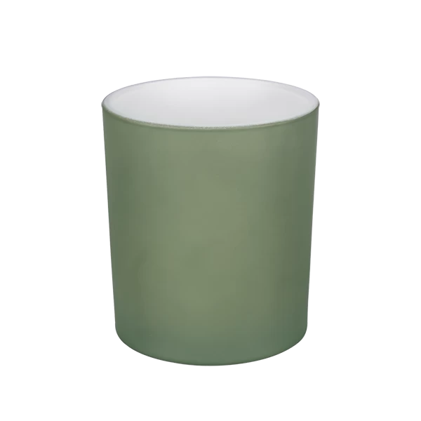 matte green candle jar