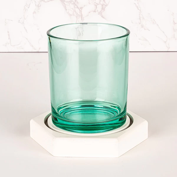 china green glass candle jar wholesale