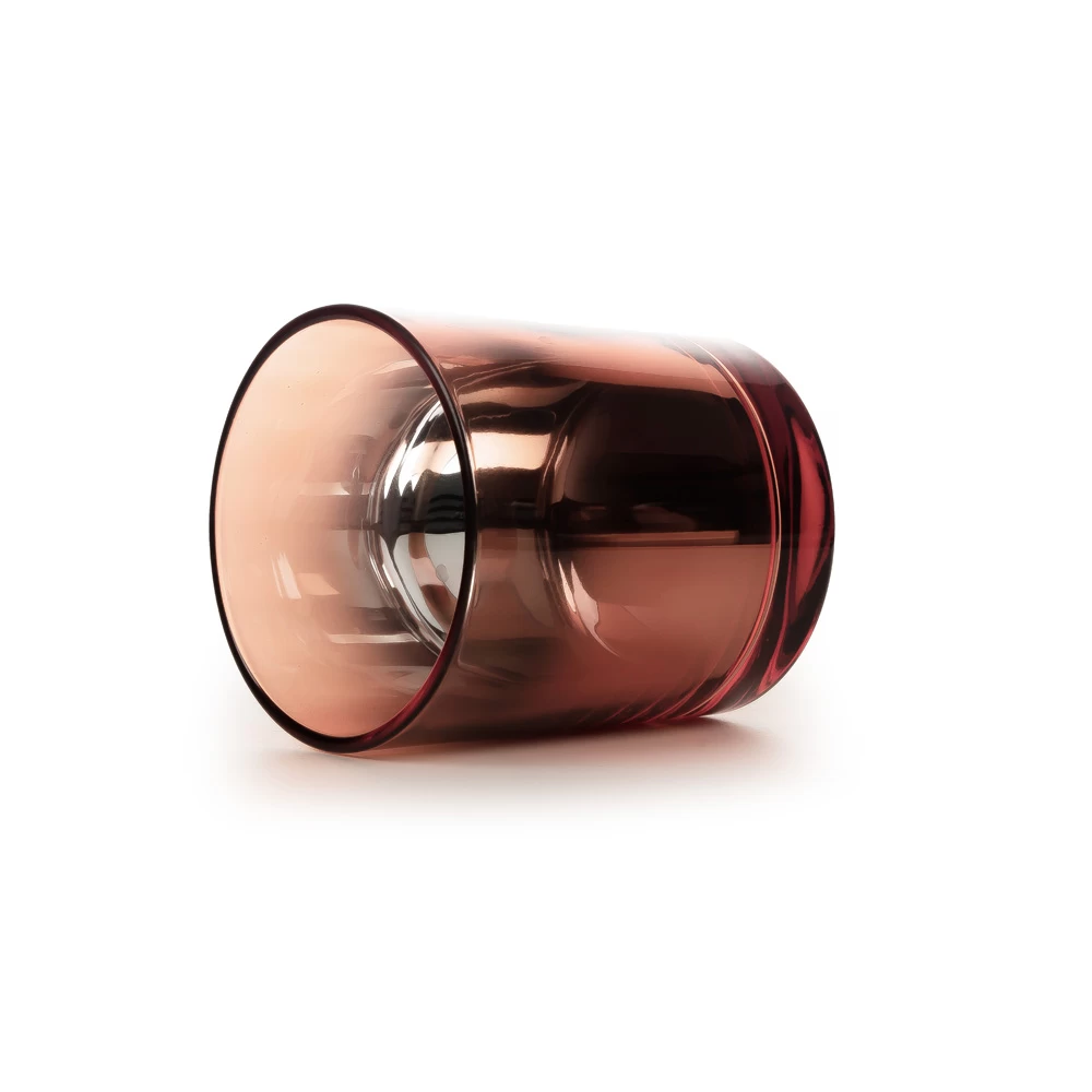 Bronze Metallic Coating Glass Candle Jar Ombre Finish