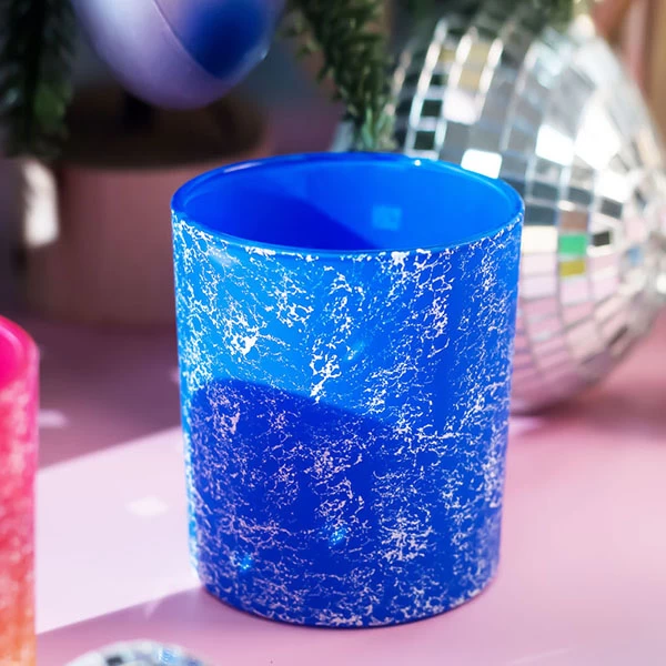 blue candle jar glass