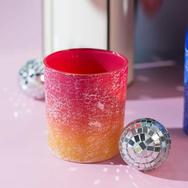 red candle jar glass