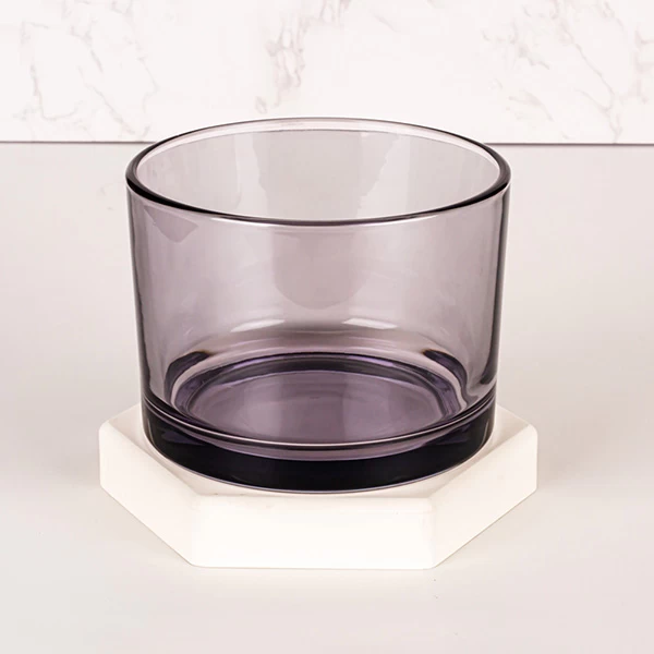 Translucent Purple 3 wick Candle Holder Glass 14.5oz