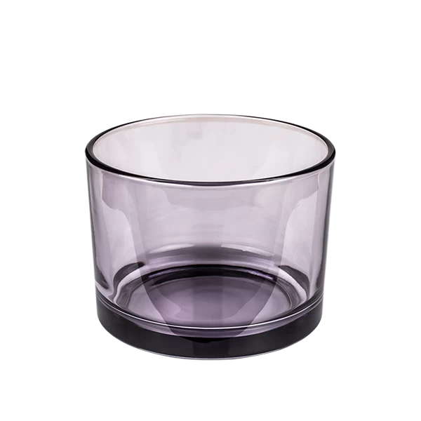 Translucent Purple 3 wick Candle Holder Glass 14.5oz