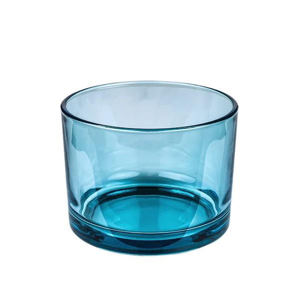 Biru Lutsinar 3 sumbu Tempat Lilin Kaca 14.5oz
