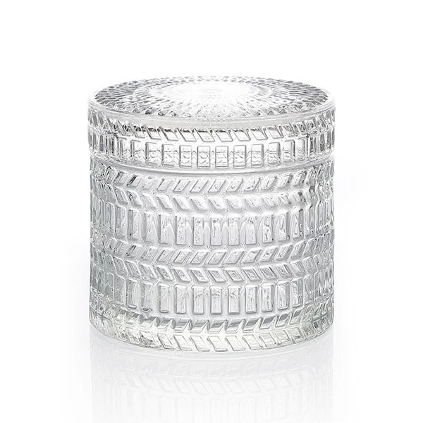 Luxury Plain Candle Glass 7 oz with Glass Lid 