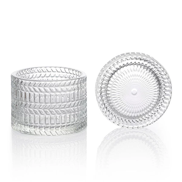 Luxury Plain Candle Glass 7 oz with Glass Lid 