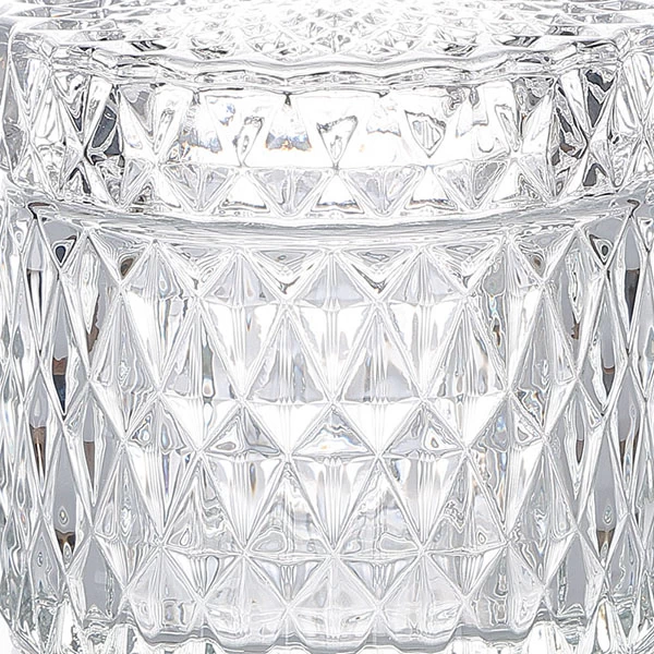 9x6.5cm 压花烛台玻璃容器 OEM 和 ODM “钻石”